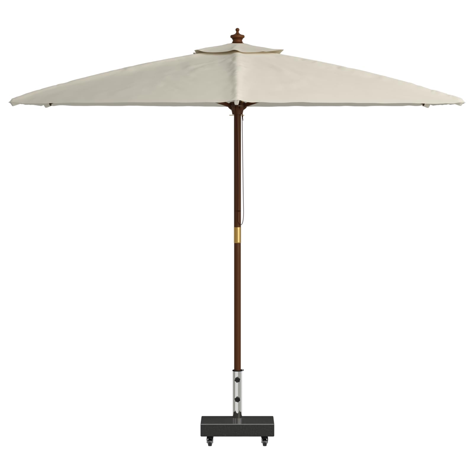 Pied de parasol pivotant pour barres de Ø 38/48 mm - Granit noir - 25 kg - Rectangulaire - Pour terrasse, café, piscine