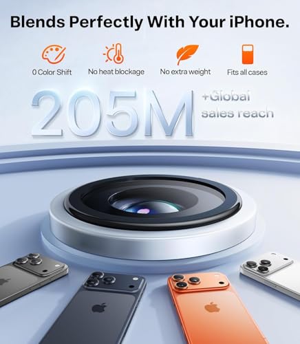 Image of Premium Camera Lens Protector Compatible For iPhone 17 Pro (Silver) Camera Lens Protector - 9H Tempered Glass, Military-Grade Anti-Scratch, Case-Friendly, Easy Install Frame