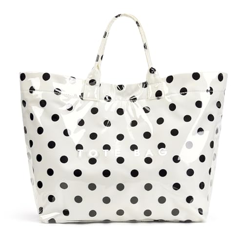 Image of Lushandy PVC Tote Bag for Women Jelly Beach Bag Top Handle Hobo Handbag | Water-Resistant, Wipe Clean, Lightweight