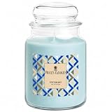 Price’s Candles Cotton Sky - Candela Profumata in Giara Grande 560 g, Durata fino a 130 Ore, Giglio, Violetta e Arancia, Fragranza Fresca & Leggera, Vetro con Coperchio