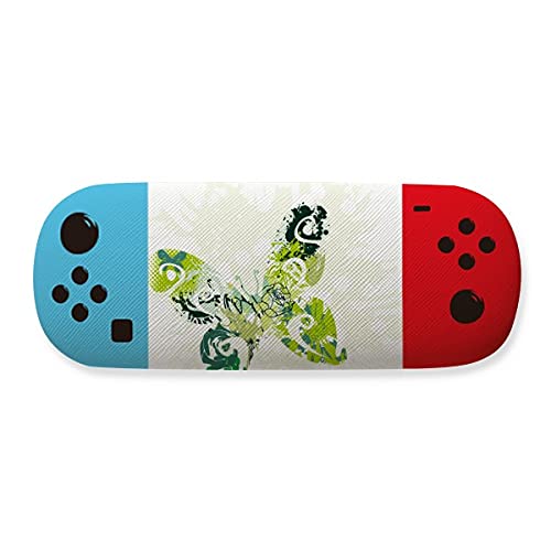 Étui de rangement pour lunettes vert motif papillon rigide et pratique
