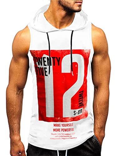 Homme Debardeur à Capuche Sport Musculation Tank Top sans Manches Maillot Tank Top Homme Sleeveless T-Shirt Fitness Bodybuilding Sweats de Running