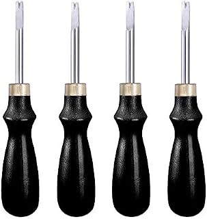 Leather Edge Tool Set-4 Pcs Leather Beveler, Leather Edge Skiving Tool, Leather Craft Tools for Leather DIY Leather Crafting Making