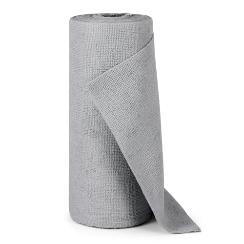 Kinberry Disposable Dish Cloths - 50 Count Microfiber Roll Reusable Cleaning Rag Roll Microfiber hand tear cloth All Purpose Cloth Roll Hand Towel Cloth for Kitchen Cloth(Gray)