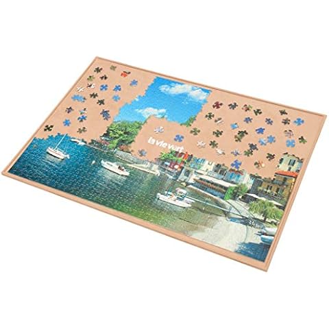 LAVIEVERT Wooden Jigsaw Puzzle Board Puzzle Storage Puzzle Saver with Non-Slip Surface for Up to 1000 Pieces Cover