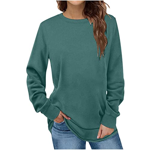 PBNBP Women's Fall Casual Tunic Tops Pullover Crewneck Sweatshirts Long Sleeve Shirts Soft Comfy Stretchy Loose Fit Blouses