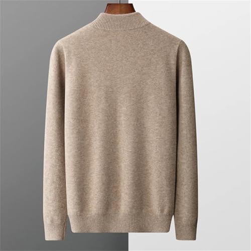 Men's Solid Wool Mock Neck Zipper Sweater Thickened Pullover Warm Casual Slim Sweater Base Layer Top3