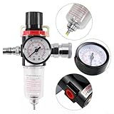 AFR-2000 Air Compressor Filter Water Separator Trap Air Pressure Regulator Water Trap Moisture Humid Removal with Regulator Trap Oil & Water 1/4" NPT - Image 2