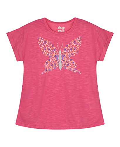 Sleep On It Girls Pajamas Short Sets 4 Piece Tank Top And Short Sleeve Summer Sleepwear For Kids (2 Full Sets) (14-16, Fuchsia-Aqua) #TOP5