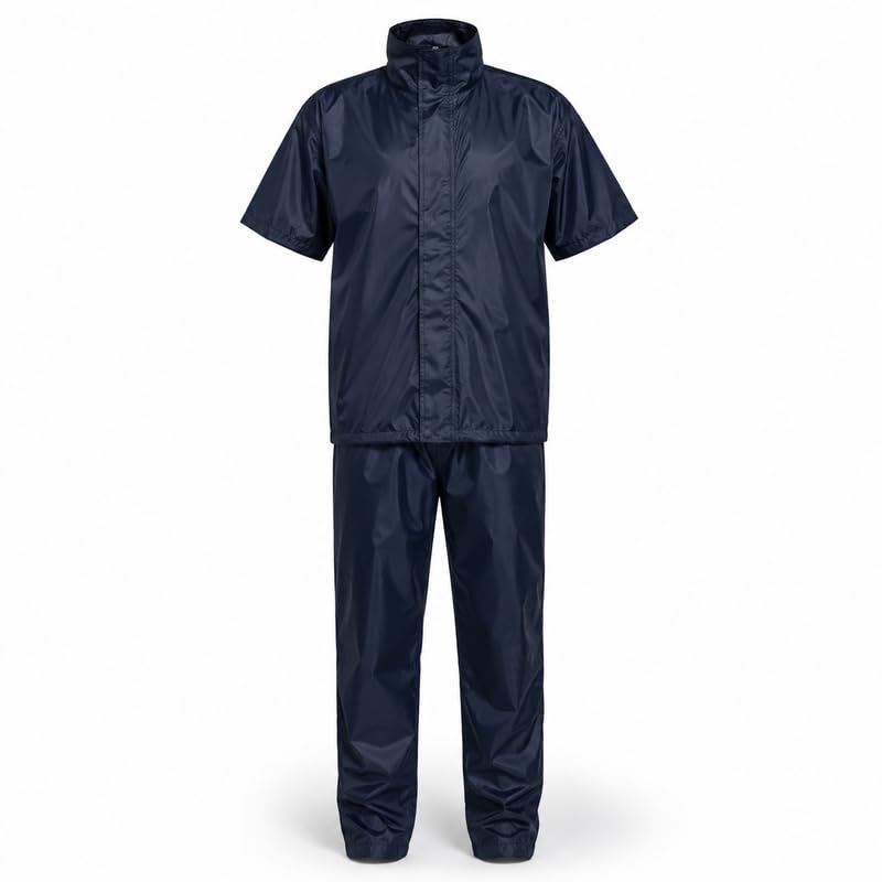 𝟏 𝐘𝐞𝐚𝐫 𝐖𝐚𝐫𝐫𝐚𝐧𝐭𝐲 Half Sleeve Waterproof Raincoat with Pants for Men and Women, Reusable Rain Wear with High Neck Design for Hiking, Travel, Outdoor Activities.-image-46