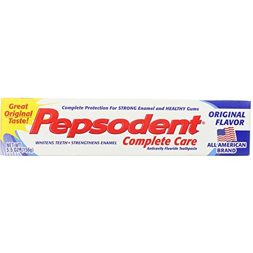 pepsodent complete care anticavity fluoride toothpaste original flavor - 5.5 oz, pack of 6
