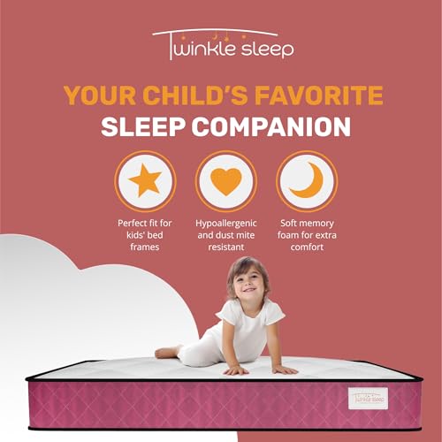 Twinklesleep Kids' Memory Foam Mattress - 4ft Small Double | Pink | Gentle 20cm Thick Support for Deep Sleep | Orthopaedic Design for Body Alignment & Comfort | Breathable, Hypoallergenic & UK Made - Image 2
