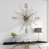 THCISL Starburst Wall Clock Decor Silent Modern 24 Inch Art Large Clock Wall Decor for Living Room,