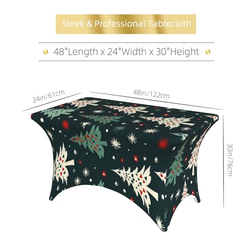 Nappe extensible sapin de Noël 1m20 en élasthanne imperméable pour banquet - 6