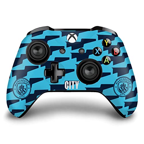 Image of Head Case Designs Officially Licensed Manchester City Man City FC City Pattern Logo Art Vinyl Sticker Gaming Skin Decal Cover Compatible With Xbox One S /X Controller