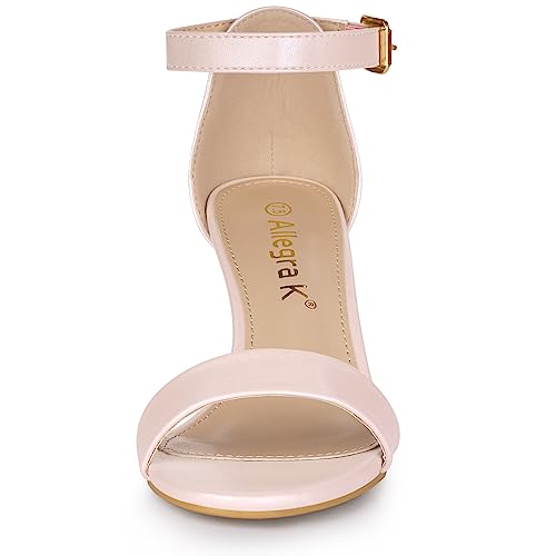 Allegra K Women's Ankle Strap Kitten Heel Sandals2
