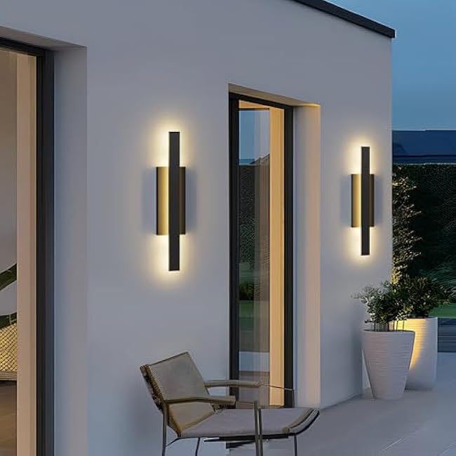 LamQee Outdoor Wall Lights Modern 3000K 32W Linear Matte Black 31 Inch