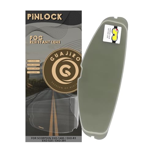 Guajiro - Visière Compatible avec Scorpion EXO | R1 EvoAir | R1 Carbone Air | 1400 ÉvoAir | 1400 Carbone Air | 520 ÉvoAir | 391 | Écran en Polycarbonate Compatible Pinlock (Pinlock)