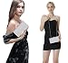 BAIGIO Clutch Mujer Fiesta Plata, Bolso Noche Ceremonia Cartera de Mano Bolsa...
