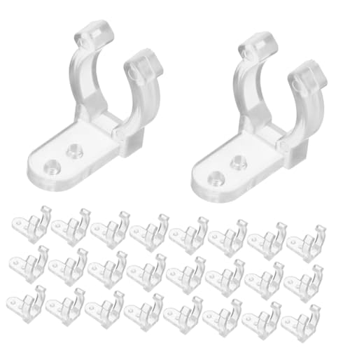 Cabilock 50 Stück Transparente Led Lichterkettenclips Aus Kunststoff Vielseitige Befestigungsclips Für Terrassen- Deck Und Markisenbeleuchtung...