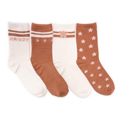 MUK LUKS Women's 4-Pack Poly Howdy Crew Socks