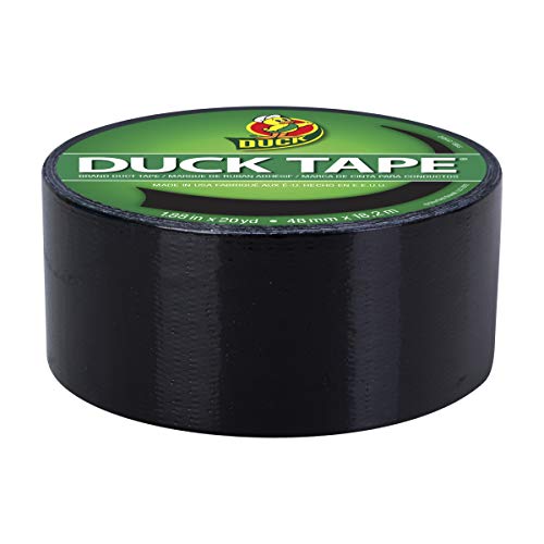 Image of Duck 285636 Color Duct Tape 3-Pack, 1.88 Inches x 20 Yards, 60 Yards Total, 3-Roll Pack, Black, 3 Piece