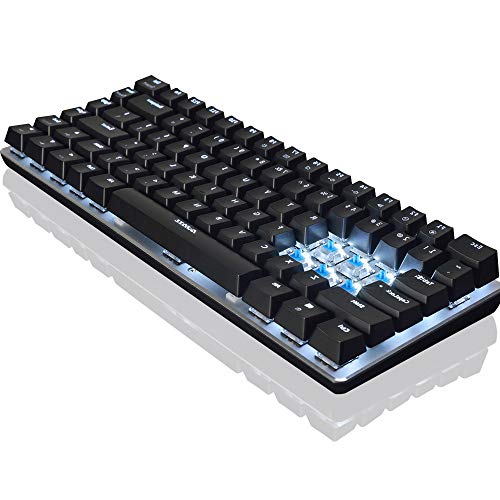 FELICON Ajazz AK33 Tastiera da Gioco Meccanica cablata, LED retroilluminato Bianco 82 Tasti Tastiera Giocatore E-Sport per dattilografi da Ufficio Che Giocano (Interruttore Nero, Nero)