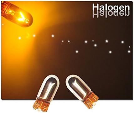 GP Xtreme 194 168 2825 2821 W3W W5W Silver Chrome Stealth Amber Light Bulbs for Map Dome Meter Gauge License Plate Side Marker Turn Signal - Pack of 2