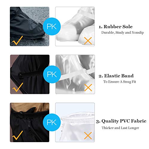 Hlkzone Waterproof Rain Boot Shoes Covers Foldable Reusable Slip Resistant Overshoes With Reflector For Women & Men #TOP2