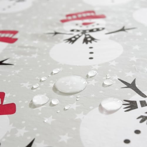 Nappe de Noël imperméable en vinyle pour éviter les taches de réveillon