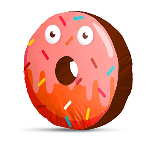 Image of Kesar Enterprises Donut /Doughnut Cushion /Pillow | Velvet Fabric|Birthday Gifts | Soft Toys | Suitable for Wheelchair, Car Seat, Home or Office for Kids Cushion | Size 14x14 inches