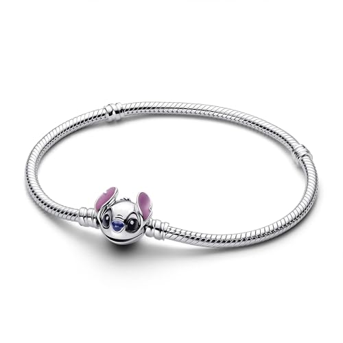 PANDORA Disney Stitch Schlangen-Gliederarmband aus Sterling-Silber, aus der Disney Kollektion, Länge: 17 cm, 593738C01-1...