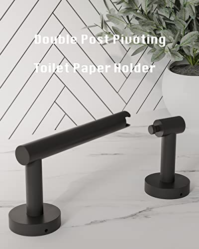 Wzkaly Matte Black Toilet Paper Holder Sus 304 Stainless Steel Adjustable Tp Large Mega Roll Holder Wall Mounted Toilet Tissue Holder For Bathroom #TOP1