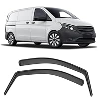 GEARMONSTER Windabweiser kompatibel mit Mercedes Vito 2016-2023 Autofenster Regenschutz Regenabweiser Integrierte Deflektoren Integrierter Windabweiser, 2 Stück, Schwarz
