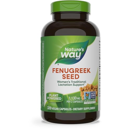 Image of Nature's Way Fenugreek Seed, Traditional Lactation/Breastfeeding Support*, Non-GMO Project Verified, Vegan, 320 Capsules (Packaging May Vary)