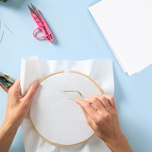 Image of BENECREAT 18CT Cotton Cross Stitch Fabric, 40x20 Inch Aida Cloth 18 Count Embroidery Cloth for Craft Embroidery, Handmade Needlework, DIY Handicrafts, 0.5mm Thick