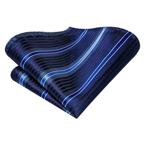 Image of Hi-Tie 70 inches Ties for Men Silk Extra Long Necktie and Pocket Square Cufflinks Set Men Big and Tall Tie Business