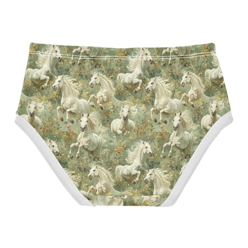 Girls Underwear Soft Cotton Horses Floral Kids Panties in Sizes 2/3t, 4t, 5t, 6 and 82