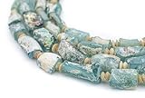 Rectangular Roman Glass Beads, 100% Authentic and Genuine Ancient Glass, Made in Afghanistan, Matte