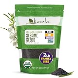 Kevala Organic Black Raw and Unhulled Sesame Seeds, 2 Pound