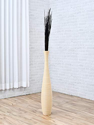 Image of Leewadee Tall Vase Filler, Natural Grass Stems - 2 Bunches of Colored Branches for Vases, Carefully Dried Twigs for Home and Bar Decoration, 45 inches, Black Brown