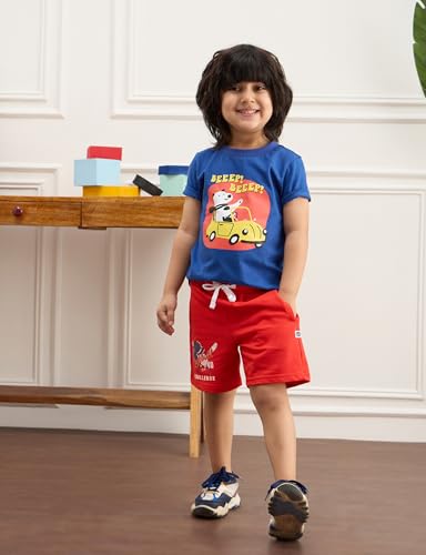 Image of Amazon Brand - Symbol Boys 100% Cotton Graphic Printed Half Sleeves T-Shirt | Age 2-6 Years (Available in Combo Pack of 3 and 5)