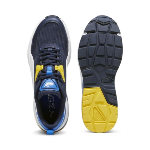 PUMA Mens VIS2K Sneaker, Club Navy Mens White-Pelé Yellow, 13