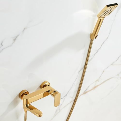 Robinet mitigeur de baignoire mural en laiton massif finition chrome - 5