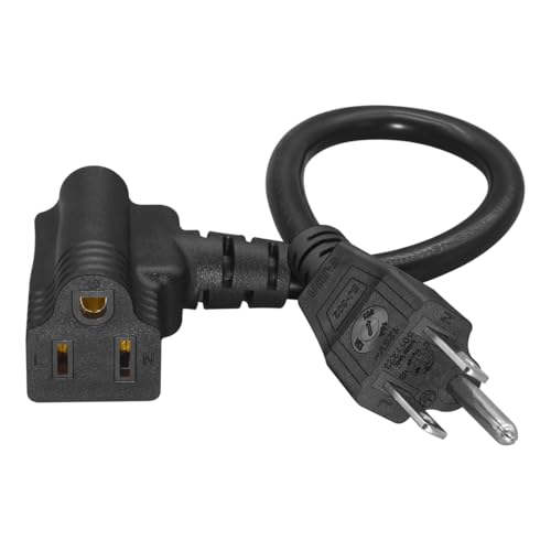 Strhowill 0.32M/1FT Nema 5-15P Male to C7 + Nema 5-15R Piggyback Power Cord, 125V-250V Heavy Duty SJT 14AWG AC Cable for Laptop Adapters, Printers & Office Electronics, UL Listed