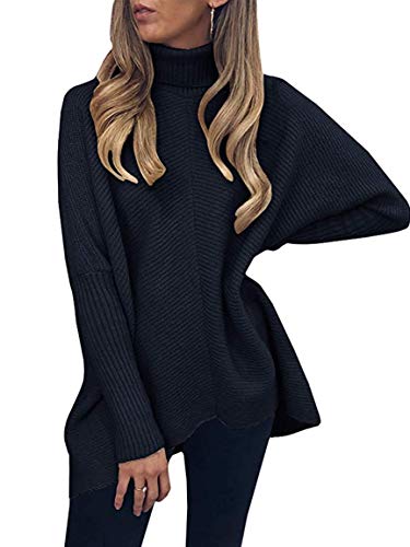 ANRABESS Womens Oversized Turtleneck Batwing Long Sleeve Casual Cozy Baggy Knit Pullover Tunic Sweater 2025 Fall Outfits3