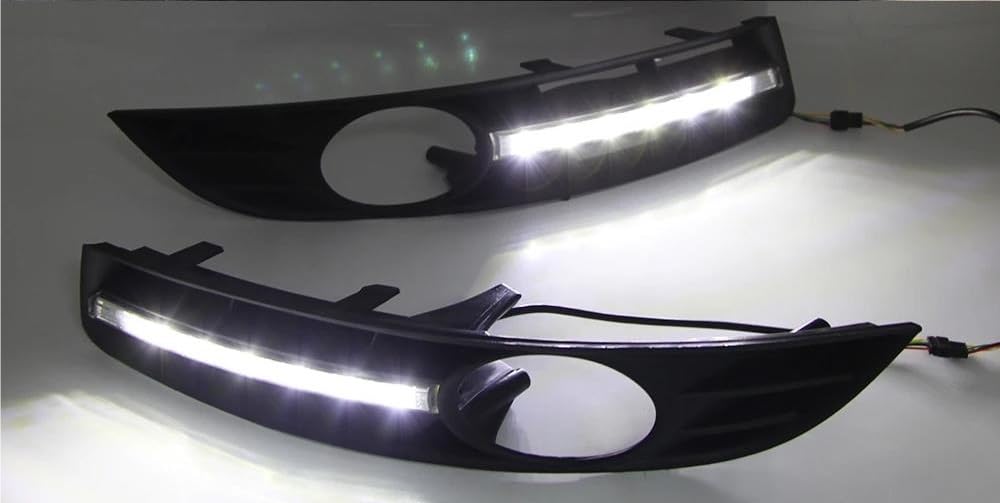 Luci Laterali 1 paio luci auto DRL fendinebbia LED luci marcia diurna con indicatori direzione gialli per VW per Passat B6 2005-2011(BIANCO)