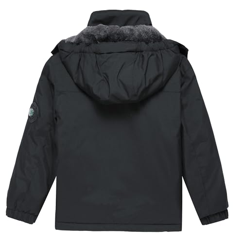 Image of Keevoom Boys Winter Coat Ski Jacket Windproof Kids Snowboard Warm Fleece Snow Coat Waterproof Outdoor Hooded Ski Coats