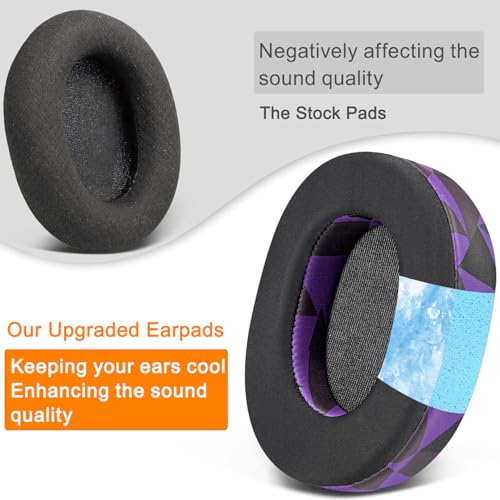 Image of SOULWIT Earpads Replacement for SteelSeries Arctis 1 /3 /5 /Arctis 7 /7+ /7P /7P+ /7X /7X+ /9 /9X /Pro /Prime(Do Not Fit Any Arctis Nova) Headset, Ear Pads Cushions with High-Density Foam (Arctis CG Purple Black)
