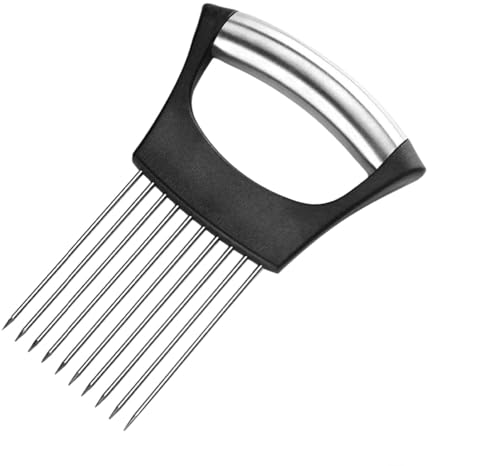 Heyumybit Soporte de Ceboll,Tenedor Cebolla,Agujas de Cebollas Adecuado,Cortador de Verduras de Acero Inoxidable para Cortar Carne,Verduras,Frutas